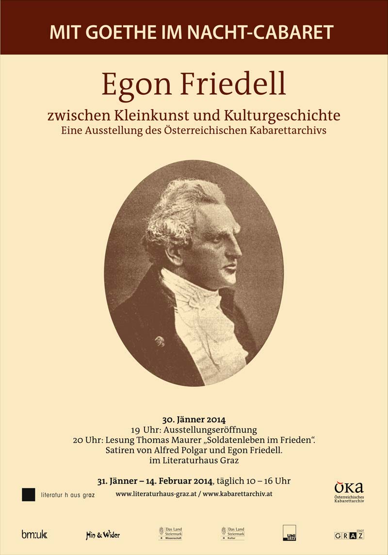 Goethe Friedell, Ausstellungsplakat